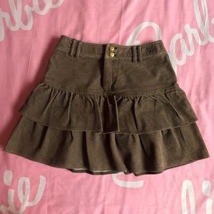◆BURBERRY BLUE LABEL◆RUFFLE CORDUROY MINI SKIRT